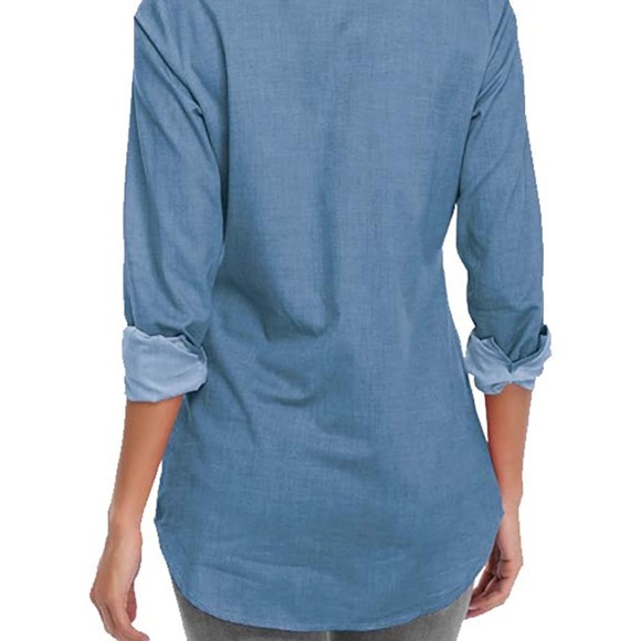 Ladies Large Fuinloth Chambray shirt - Picture 2 of 6